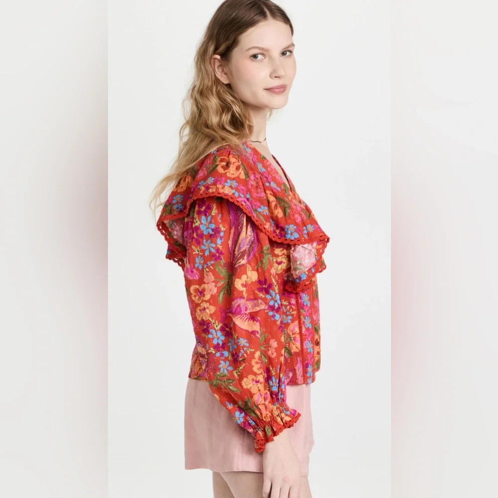 FARM Rio Red Spring Bananas Blouse - Picture 3 of 16